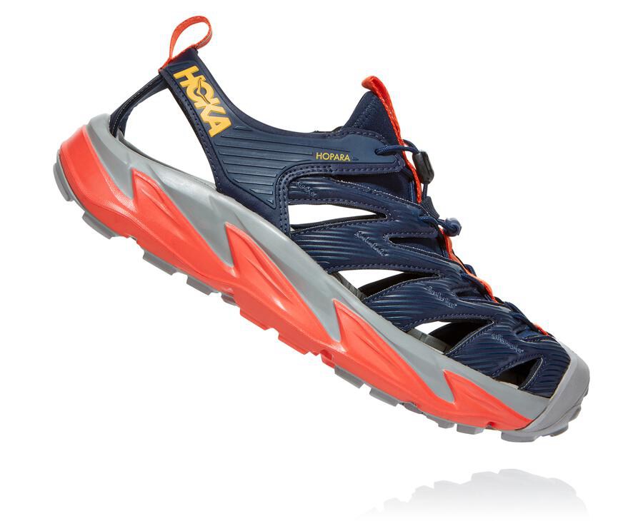 Hoka One One Hopara Sandaler Herr - Svarta/Röda - HSRUO-9027